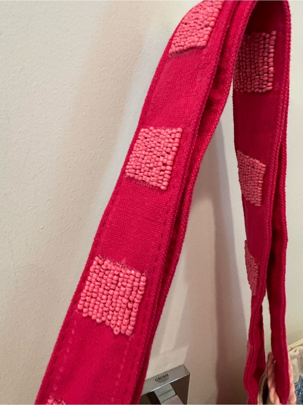 NWT Sol and Mer Pink and tan sea life beaded Canvas Tote Bag - Picture 11 of 14